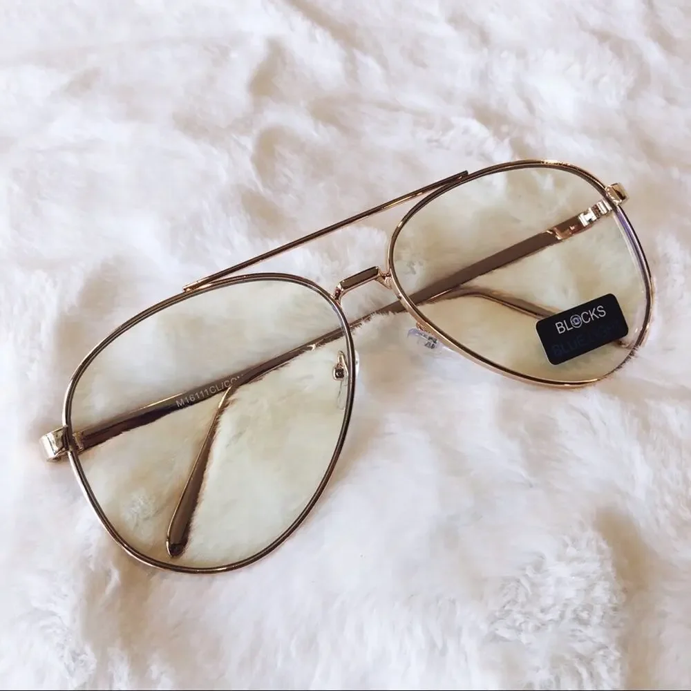 Jane Gold Aviator Computer Blue Light Glasses